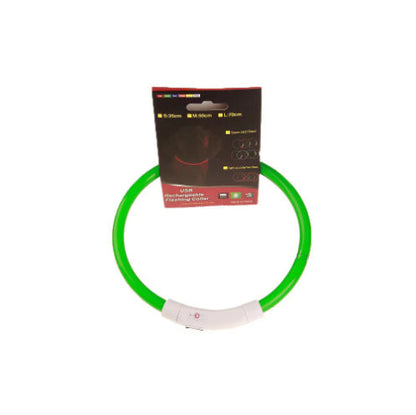 NattTass™ – lysande hundhalsband för kvällspromenader.